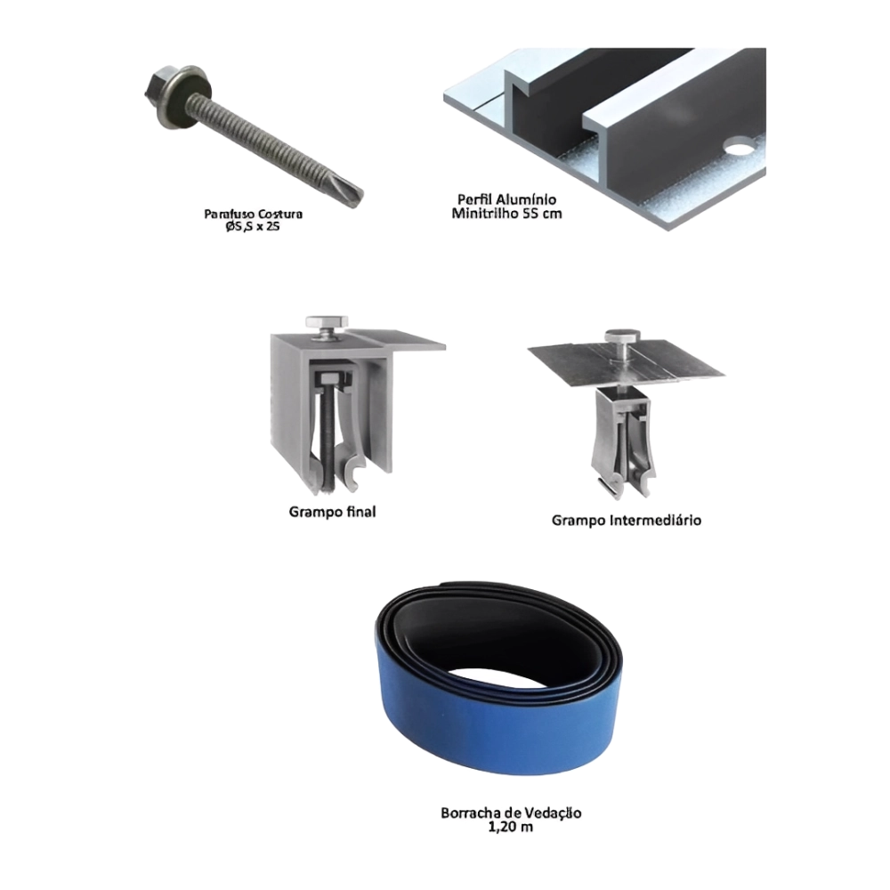 KIT FIX METALICA MINITRILHO BAIXO 4P PTC, PRATYC, 